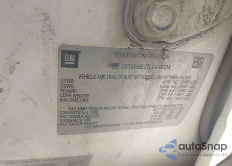 2020 GMC Sierra 2500 из США, поврежденный, VIN 1GT49ME77LF149334